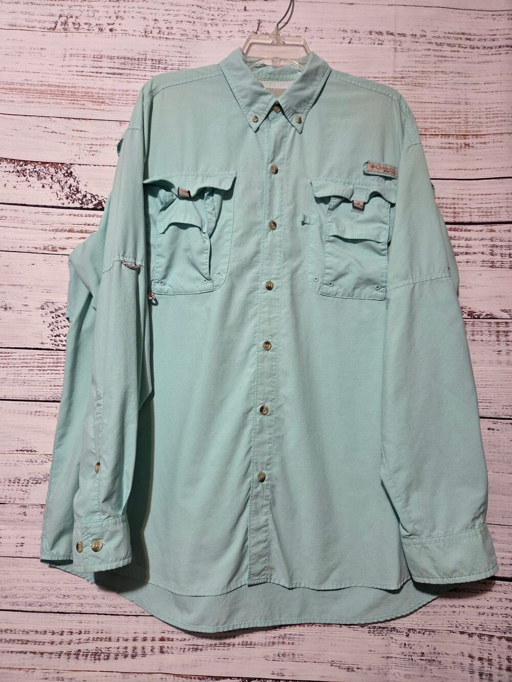Columbia Shirt Ladies XXL Fishing Omni-Shade Long Sleeve Button Front